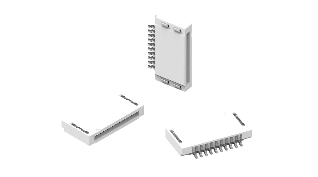 FFC / FPC-liitin, Navat - 8, 50V, 500mA, Suora kulma